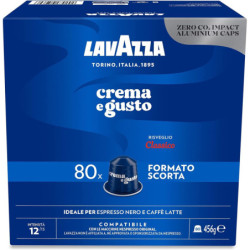 LAVAZZA CREMA E GUSTO RISVEGLIO CLASSICO CAPSULE CAFFÈ COMPATIBILI NESPRESSO FORMATO SCORTA 80 CAPSULE