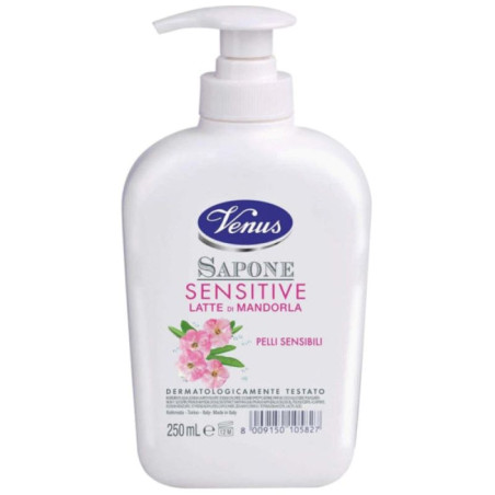 VENUS SENSITIVE SAPONE PER LE MANI AL LATTE DI MANDORLA PER PELLI SENSIBILI 250 ML.