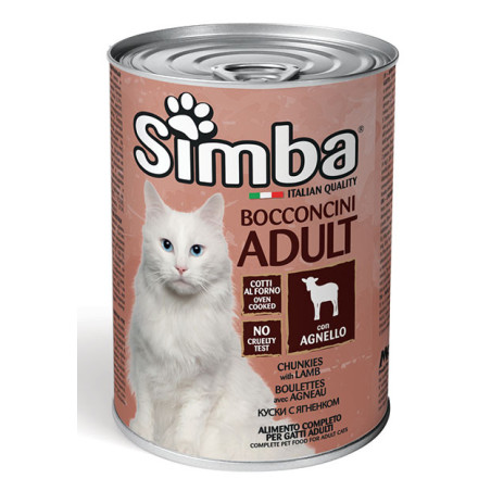 SIMBA CAT BOCCONCINI PER GATTI ADULTI CON AGNELLO IN LATTINA 415 GR.