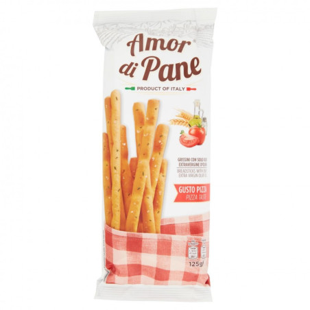 AMOR DI PANE GRISSINI AL GUSTO PIZZA CON OLIO EXTRA VERGINE D'OLIVA 125 GR.