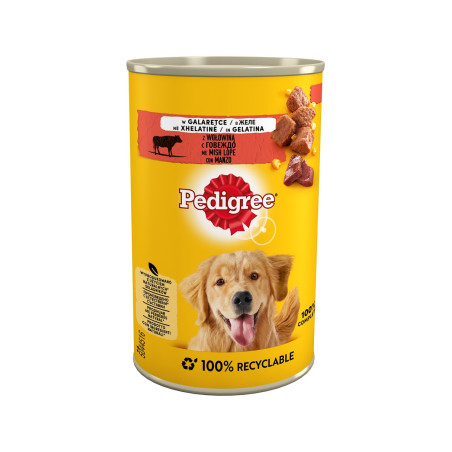 PEDIGREE BOCCONCINI PER CANI IN GELATINA CON MANZO 400 GR.