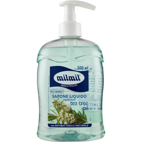 MIL MIL SAPONE LIQUIDO PER PELLI SENSIBILI TEA TREE OIL CON ANTIBATTERICO NATURALE 500 ML.