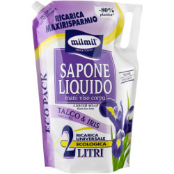 MIL MIL ECORICARICA MAXIRISPARMIO SAPONE LIQUIDO MANI, VISO E CORPO AL TALCO E IRIS 2 LT.