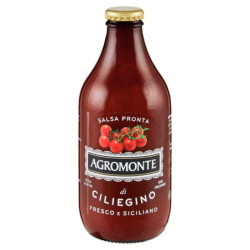 AGROMONTE SALSA PRONTA DI POMODORO CILIEGINO FRESCO E SICILIANO IN BOTTIGLIA 330 GR.