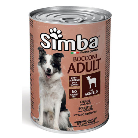 SIMBA DOG BOCCONI PER CANI ADULTIO CON CARNE DI AGNELLO IN LATTA 415 GR.