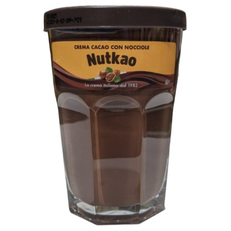 NUTKAO CREMA SPALMABILE AL CACAO E NOCCIOLE IN BICCHIERE DA COCKTAIL 380 GR.