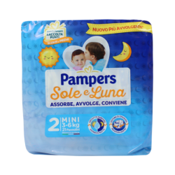 PAMPERS SOLE E LUNA PANNOLINI MINI TGL 2 (3/6 KG) - 21 PANNOLINI