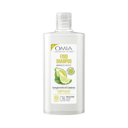 OMIA FISIO SHAMPOO ECOBIOLOGICO AL BERGAMOTTO DI CALABRIA SHAMPOO PURIFICANTE PER CAPELLI GRASSI 0% SILICONI 200 ML.