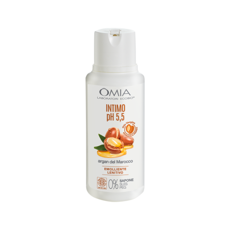 OMIA DETERGENTE INTIMO PH 5,5 ECO BIOLOGICO EMOLLIENTE LENITIVO CON OLIO DI ARGAN DEL MAROCCO 0% SAPONE 250 ML.