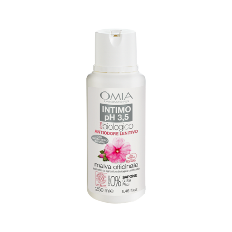 OMIA DETERGENTE INTIMO PH 3,5 ECO BIOLOGICO ANTIODORE LENITIVO CON MALVA OFFICINALE 0% SAPONE 250 ML.