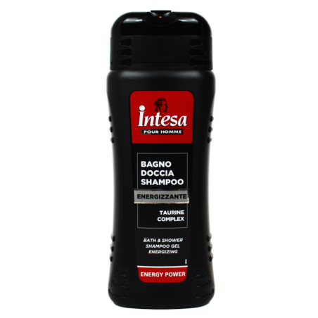 INTESA POUR HOMME BAGNO DOCCIA SHAMPOO ENERGIZZANTE CON TAURINE COMPLEX 500 ML.