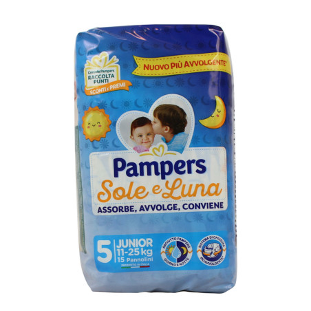 PAMPERS SOLE E LUNA PANNOLINI JUNIOR TGL 5 (11/25 KG) - 15 PANNOLINI