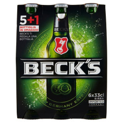 BIRRA BECK'S 5 BOTTIGLIE + 1 IN OMAGGIO 6x33 CL.