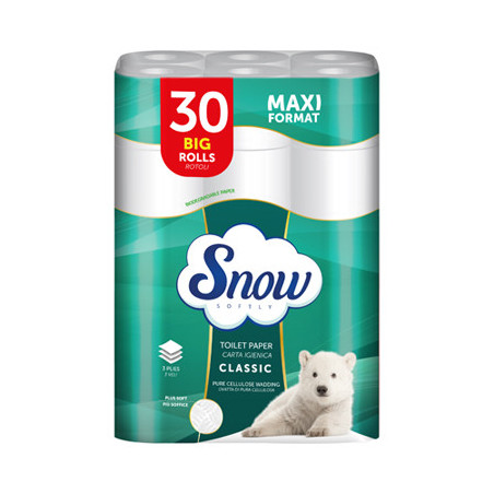 SNOW SOFTLY CARTA IGIENICA CLASSIC MAXI FORMATO 30 ROTOLI A 3 VELI