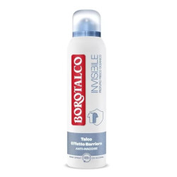 BOROTALCO INVISIBLE AZZURRO DEODORANTE SPRAY ANTI-MACCHIE PROFUMO FRESCO OCEANICO PROTEZIONE 48H 0% ALCOOL 150 ML.