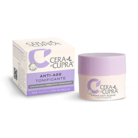 CERA DI CUPRA CREMA VISO ANTI-AGE TONIFICANTE CON COMPLESSO PREBIOTICO TONIFICANTE 50 ML.