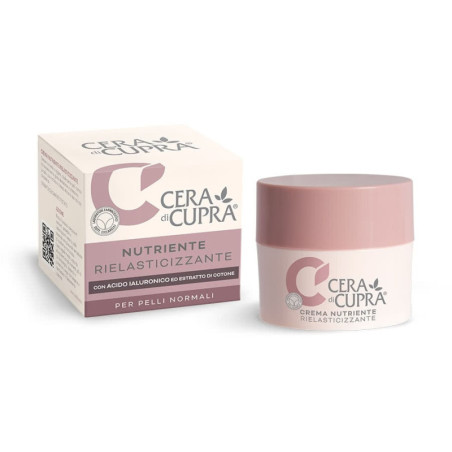 CERA DI CUPRA CREMA VISO NUTRIENTE RIELASTICIZZANTE CON ESTRATTO DI COTONE E ACIDO IALURONICO 50 ML.