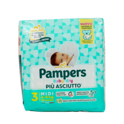 PAMPERS BABY DRY PIÙ ASCIUTTO PANNOLINI TGL 3 MIDI (4/9 KG) - 20 PANNOLINI