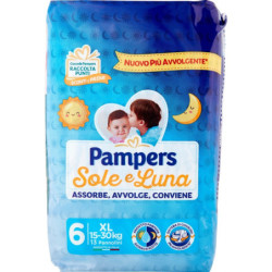 PAMPERS SOLE E LUNA PANNOLINI TGL 6 XL (15/30 KG) - 13 PANNOLINI