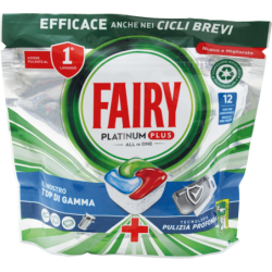 FAIRY PLATINUM PLUS ALL IN ONE PULIZIA PROFONDA PASTIGLIE PER LAVASTOVIGLIE 12 CAPSULE