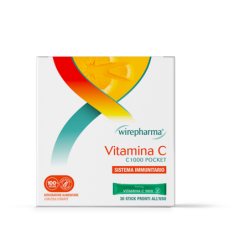 WIREPHARMA VITAMINA C C1000 POCKET INTEGRATORE ALIMENTARE PER IL SISTEMA IMMUNITARIO 30 STICK 60 GR.