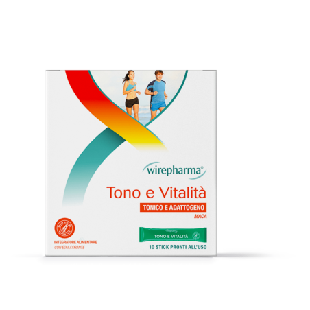 WIREPHARMA TONO E VITALITÀ INTEGRATORE ALIMENTARE TONICO E ADATTOGENO CON MACA 10 STICK 10 GR.