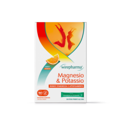 WIREPHARMA MAGNESIO E POTASSIO GUSTO ARANCIA INTEGRATORE ALIMENTARE PER COMBATTERE STANCHEZZA E AFFATICAMENTO 30 STICK 210 GR.