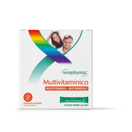 WIREPHARMA MULTIVITAMINICO INTEGRATORE ALIMENTARE MULTIVITAMINICO E MULTIMINERALE 10 STICK 30 GR.