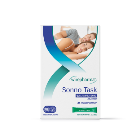 WIREPHARMA SONNO TASK INTEGRATORE ALIMENTARE PEL LA QUALITÀ DEL SONNO CON MELATONINA 10 STICK 100 ML.