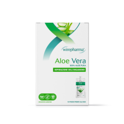 WIREPHARMA ALOE VERA 100% ALOE PURA INTEGRATORE ALIMENTARE PER LA DEPURAZIONE DELL'ORGANISMO 10 POUCH 700 ML.