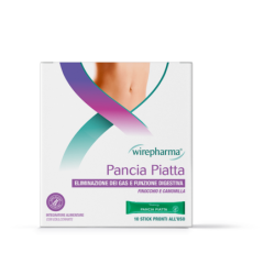 WIREPHARMA PANCIA PIATTA INTEGRATORE ALIMENTARE PER L'ELIMINAZIONE DEI GAS E LA FUNZIONE DIGESTIVA 10 STICK 15 GR.