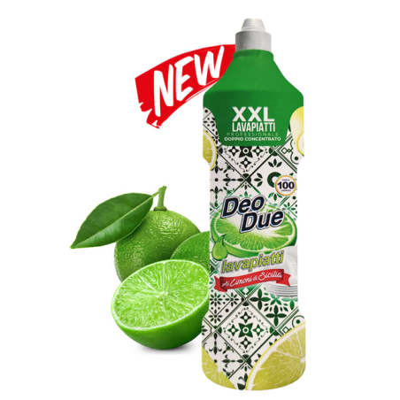 DEO DUE XXL LAVAPIATTI AI LIMONI DI SICILIA PROFESSIONALE DOPPIO CONCENTRATO 100 LAVAGGI 1 LT.