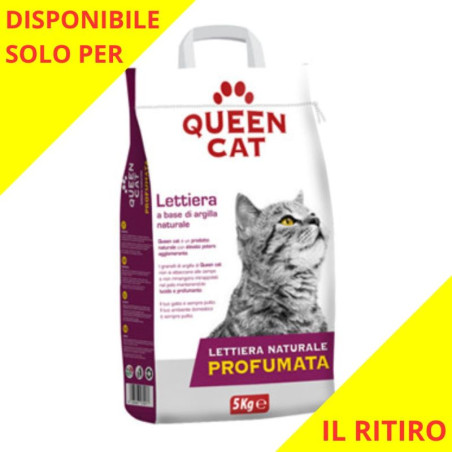 QUEEN CAT LETTIERA NATURALE PROFUMATA PER GATTI A BASE DI ARGILLA NATURALE 5 KG.