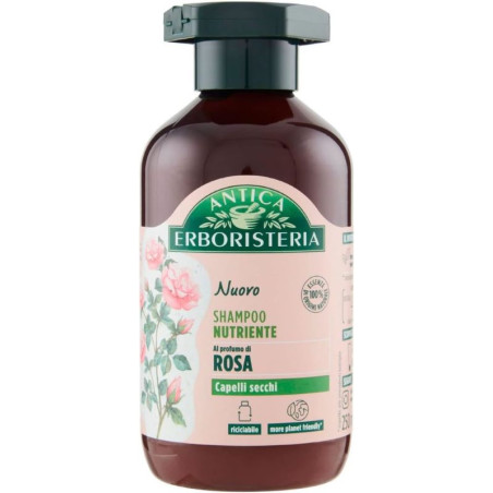 ANTICA ERBORISTERIA SHAMPOO NUTRIENTE AL PROFUMO DI ROSA PER CAPELLI SECCHI 250 ML.