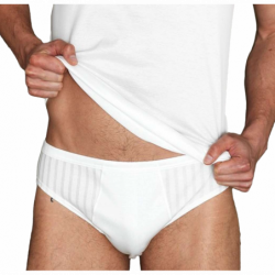 Slip uomo filo di scozia scarto ago Gicipi 281  Bianco