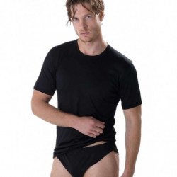 Maglia intima uomo girocollo filo di scozia Gicipi 261 Nero tg 3-7