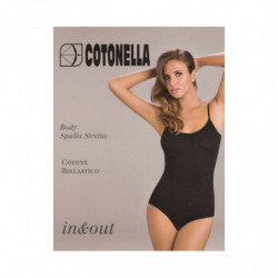 Body donna spalla stretta in cotone bielastico Cotonella GD008