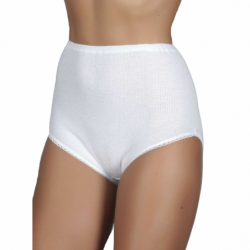 Culotte donna alta a costine con merletto Moretta 44 tg.4-6