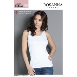 CANOTTIERA INTIMA DONNA SPALLA LARGA FELPATA ROSANNA MONICA - COLORE BIANCO