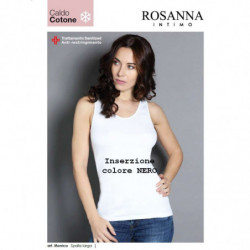 CANOTTIERA INTIMA DONNA SPALLA LARGA FELPATA ROSANNA MONICA - COLORE NERO