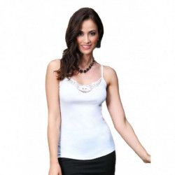 Canottiera donna a spallina stretta in cotone mercerizzato Rosanna 315 S/S Tg.3/8 BIANCO