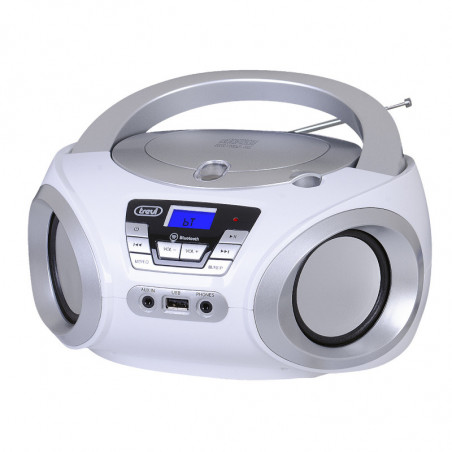 Stereo Portatile Boombox CD Bluetooth USB AUX-IN Trevi CMP 544 BT Bianco