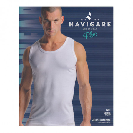 CANOTTIERA TAGLIE FORTI IN COTONE PETTINATO UOMO NAVIGARE 511-XL