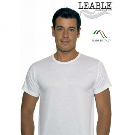 T-shirt uomo in cotone mercerizzato girocollo Leable 1421 Tg.10/12