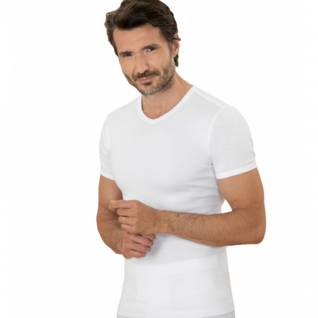 T-shirt uomo in cotone scollo a v Club88 410162