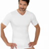 T-shirt uomo manica corta scollo a v in cotone felpato Club88 420007 Bianco