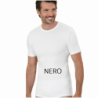 T-shirt uomo manica corta girocollo in cotone felpato Club88 42008C Nero